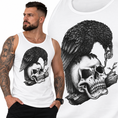 TANK TOP HORROR  SKULL CROW